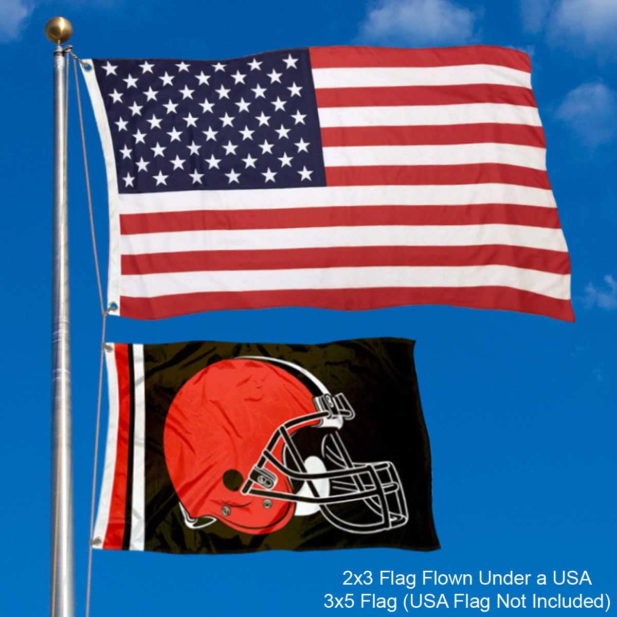 WinCraft Cleveland Browns 2x3 Feet Flag - Sports Collectibles, Sports Memorabilia, Sports Fan Shop, Sports Gifts