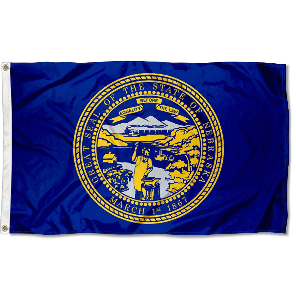 Sports Flags Pennants Company State of Nebraska Flag 3x5 Foot Banner - Sports Collectibles, Sports Memorabilia, Sports Fan Shop, Sports Gifts