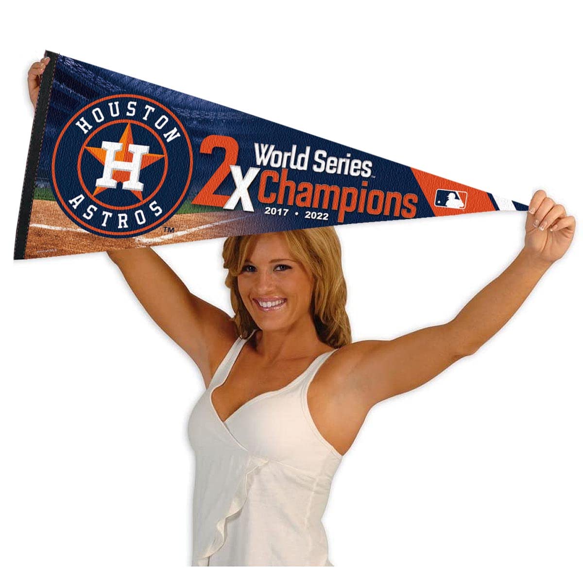 WinCraft Houston Astros 2 Time Champions Pennant Flag - Sports Collectibles, Sports Memorabilia, Sports Fan Shop, Sports Gifts
