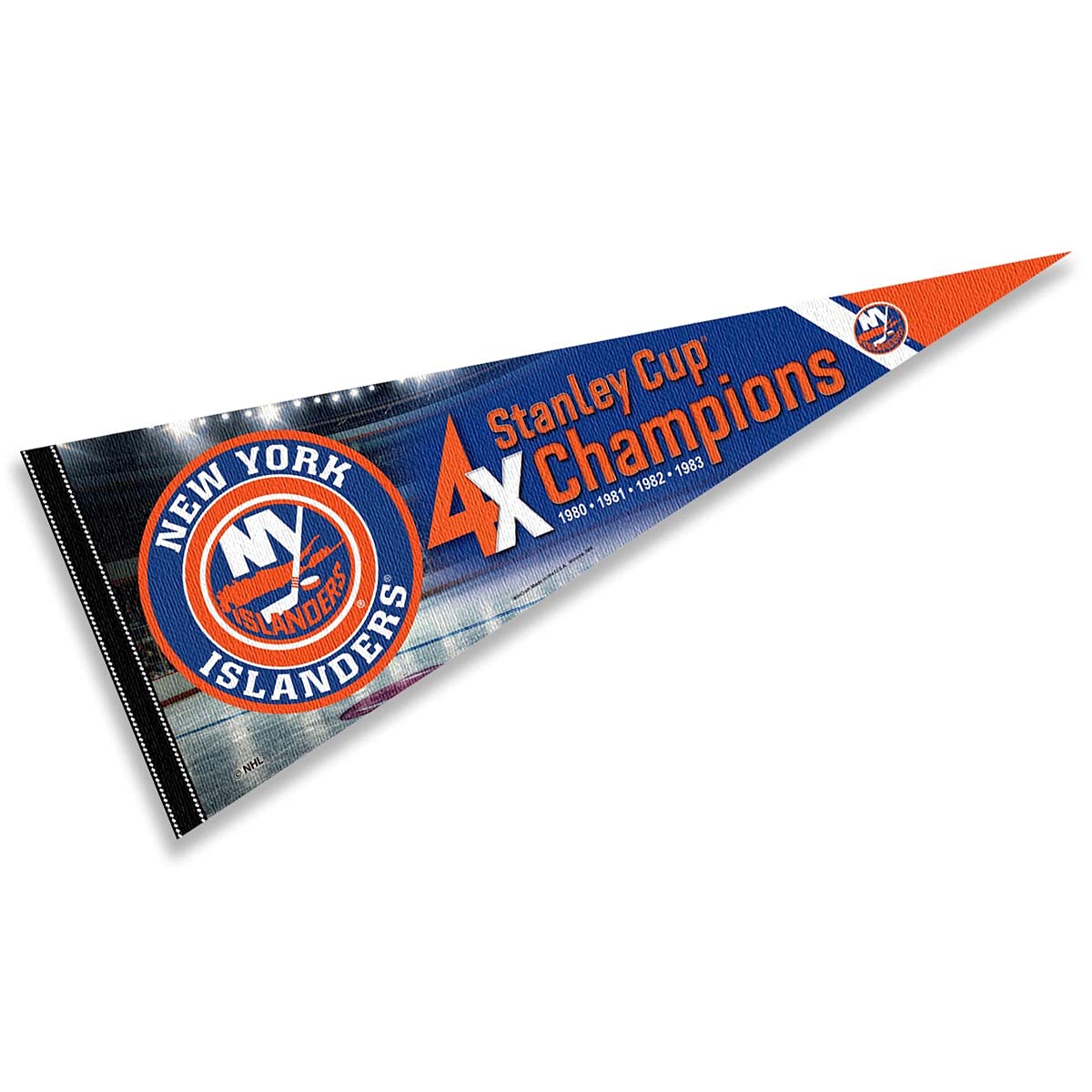 WinCraft New York Islanders 4 Time Cup Champions Pennant Banner Flag - Sports Collectibles, Sports Memorabilia, Sports Fan Shop, Sports Gifts