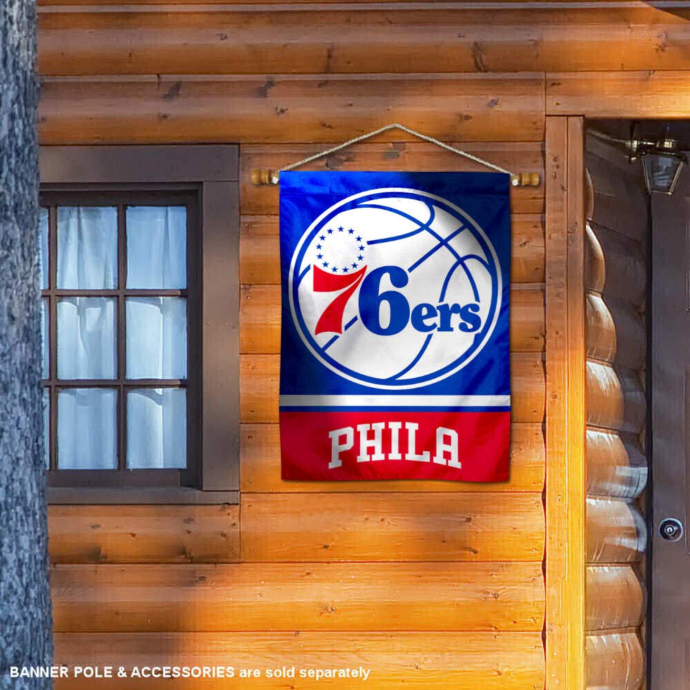 WinCraft Philadelphia 76ers Two Ply and Double Sided House Flag - Sports Collectibles, Sports Memorabilia, Sports Fan Shop, Sports Gifts