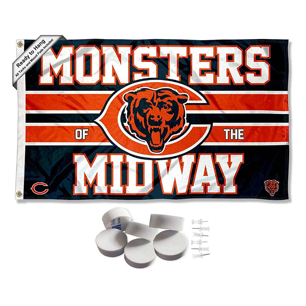 Chicago Bears Monsters of The Midway Banner and Tapestry Wall Tack Pads - Sports Collectibles, Sports Memorabilia, Sports Fan Shop, Sports Gifts