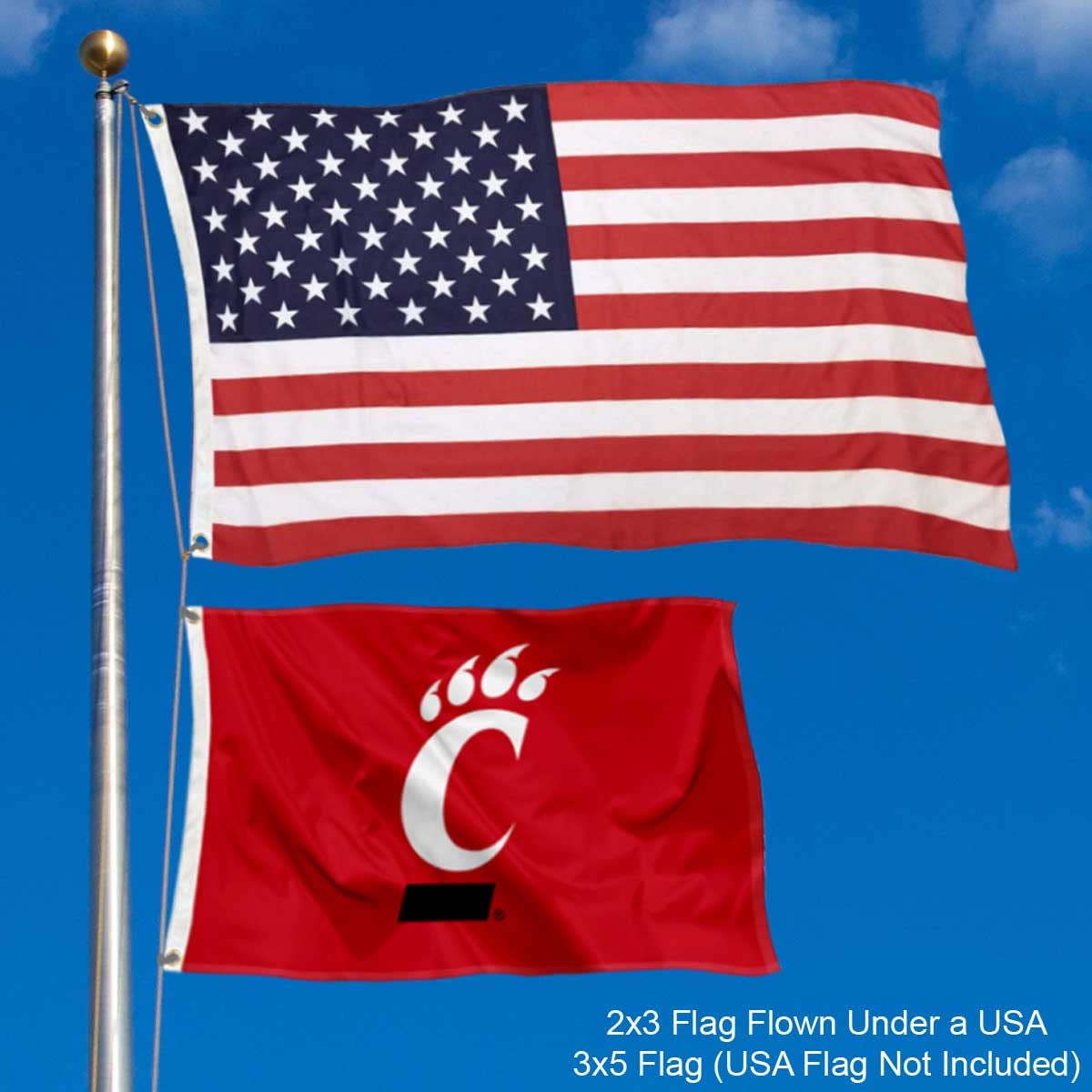 College Flags & Banners Co. Cincinnati Bearcats Small 2x3 Foot Flag - Sports Collectibles, Sports Memorabilia, Sports Fan Shop, Sports Gifts