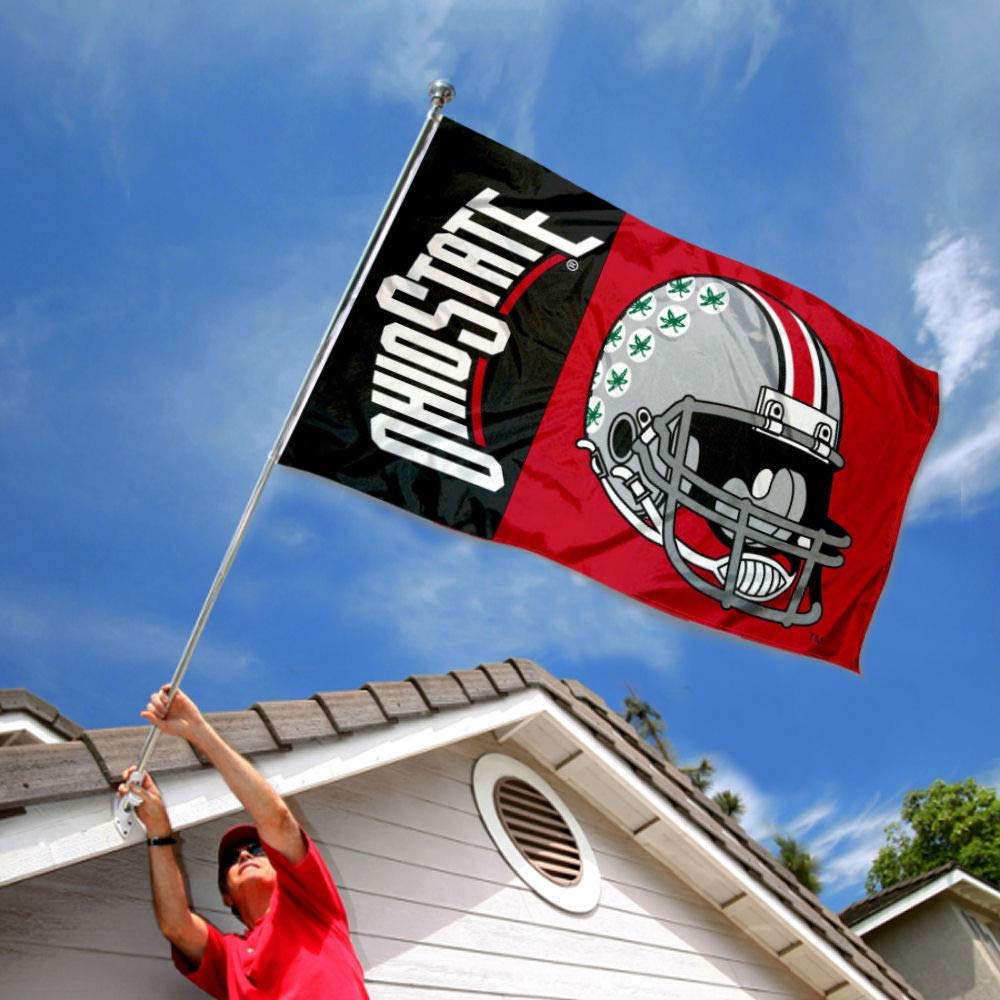 College Flags & Banners Co. Ohio State Buckeyes Football Helmet Flag and USA 3x5 Set - Sports Collectibles, Sports Memorabilia, Sports Fan Shop, Sports Gifts