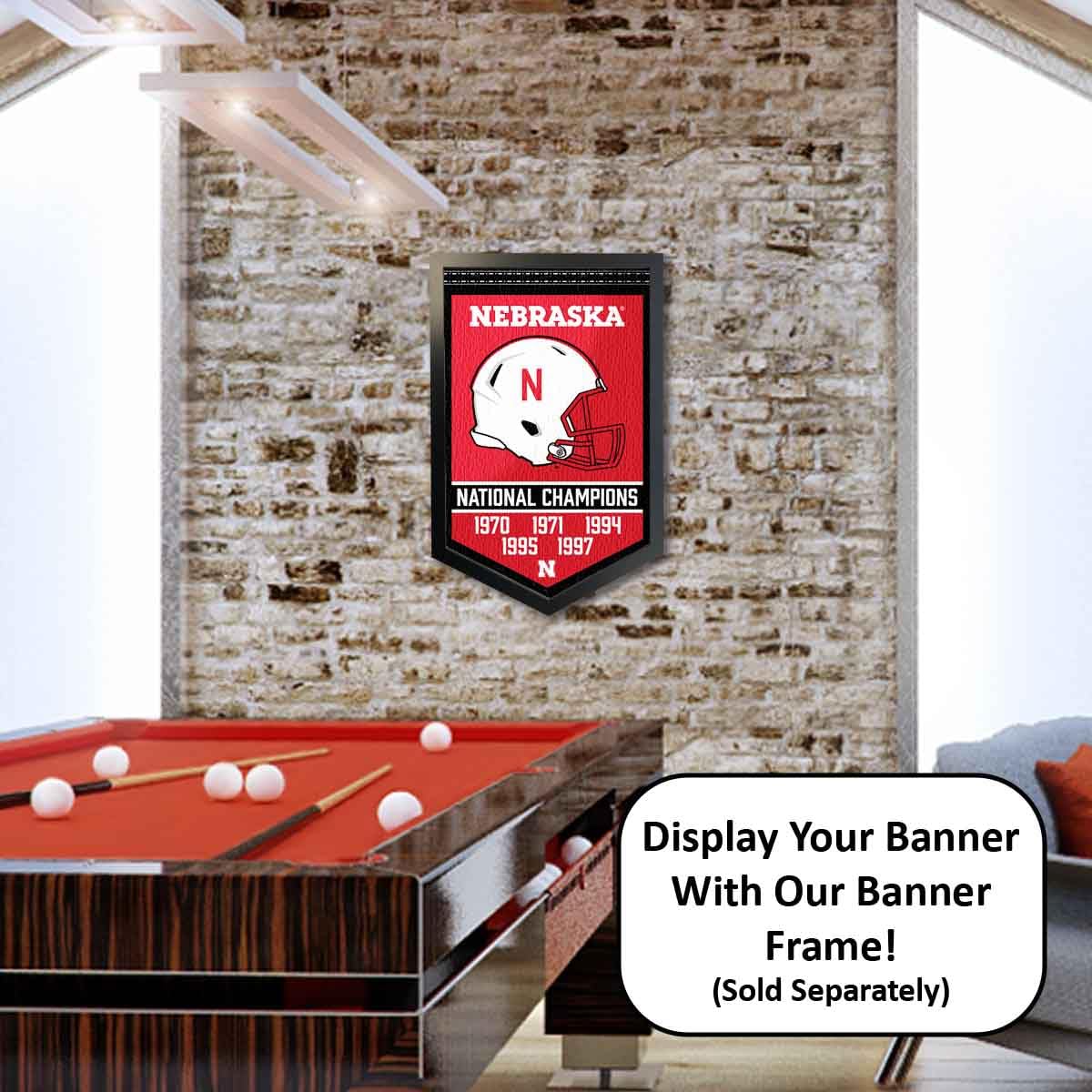 Nebraska Cornhuskers Football National Champions Banner - Sports Collectibles, Sports Memorabilia, Sports Fan Shop, Sports Gifts