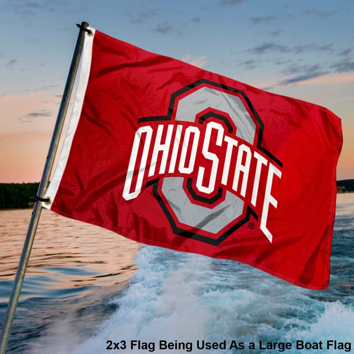 College Flags & Banners Co. Ohio State Buckeyes 2x3 Foot Flag - Sports Collectibles, Sports Memorabilia, Sports Fan Shop, Sports Gifts