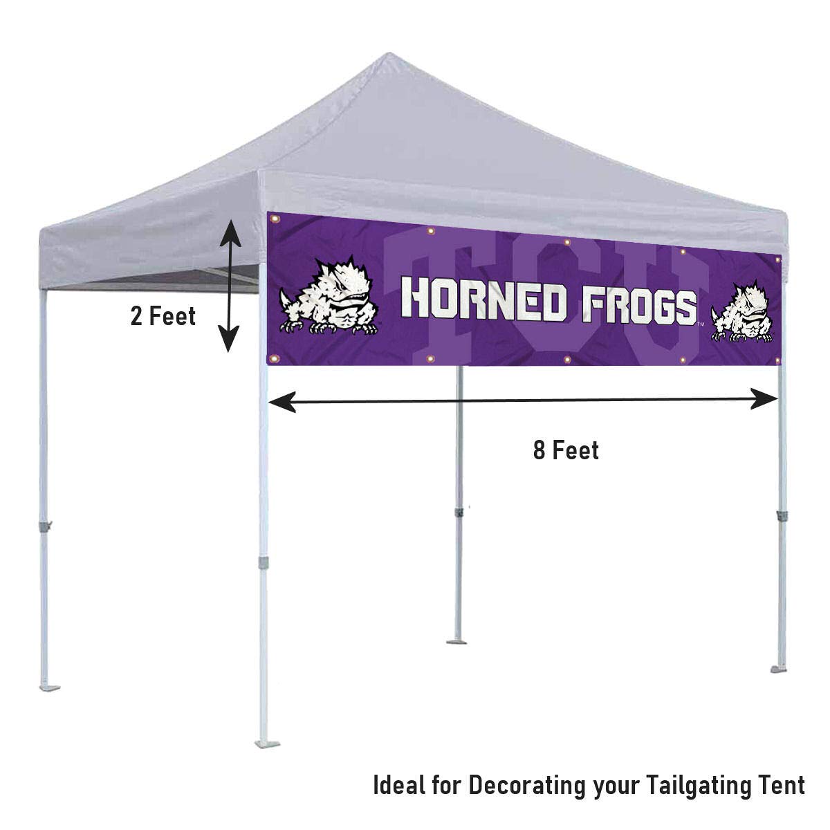 College Flags & Banners Co. Texas Christian Horned Frogs Large 2x8 Foot Banner - Sports Collectibles, Sports Memorabilia, Sports Fan Shop, Sports Gifts
