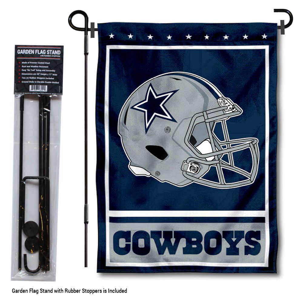 WinCraft Dallas Cowboys Football Garden Flag and Pole Stand Holder - Sports Collectibles, Sports Memorabilia, Sports Fan Shop, Sports Gifts