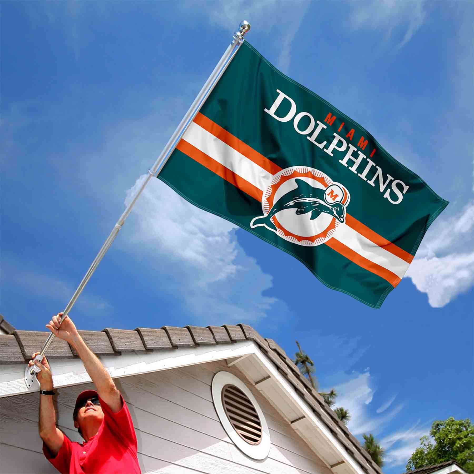 Miami Dolphins Throwback Retro Vintage Banner and Tapestry Wall Tack Pads - Sports Collectibles, Sports Memorabilia, Sports Fan Shop, Sports Gifts