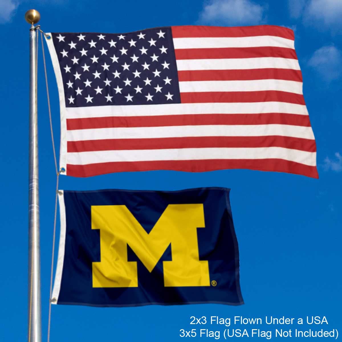 College Flags & Banners Co. Michigan Team University Wolverines Small 2x3 Foot Flag - Sports Collectibles, Sports Memorabilia, Sports Fan Shop, Sports Gifts