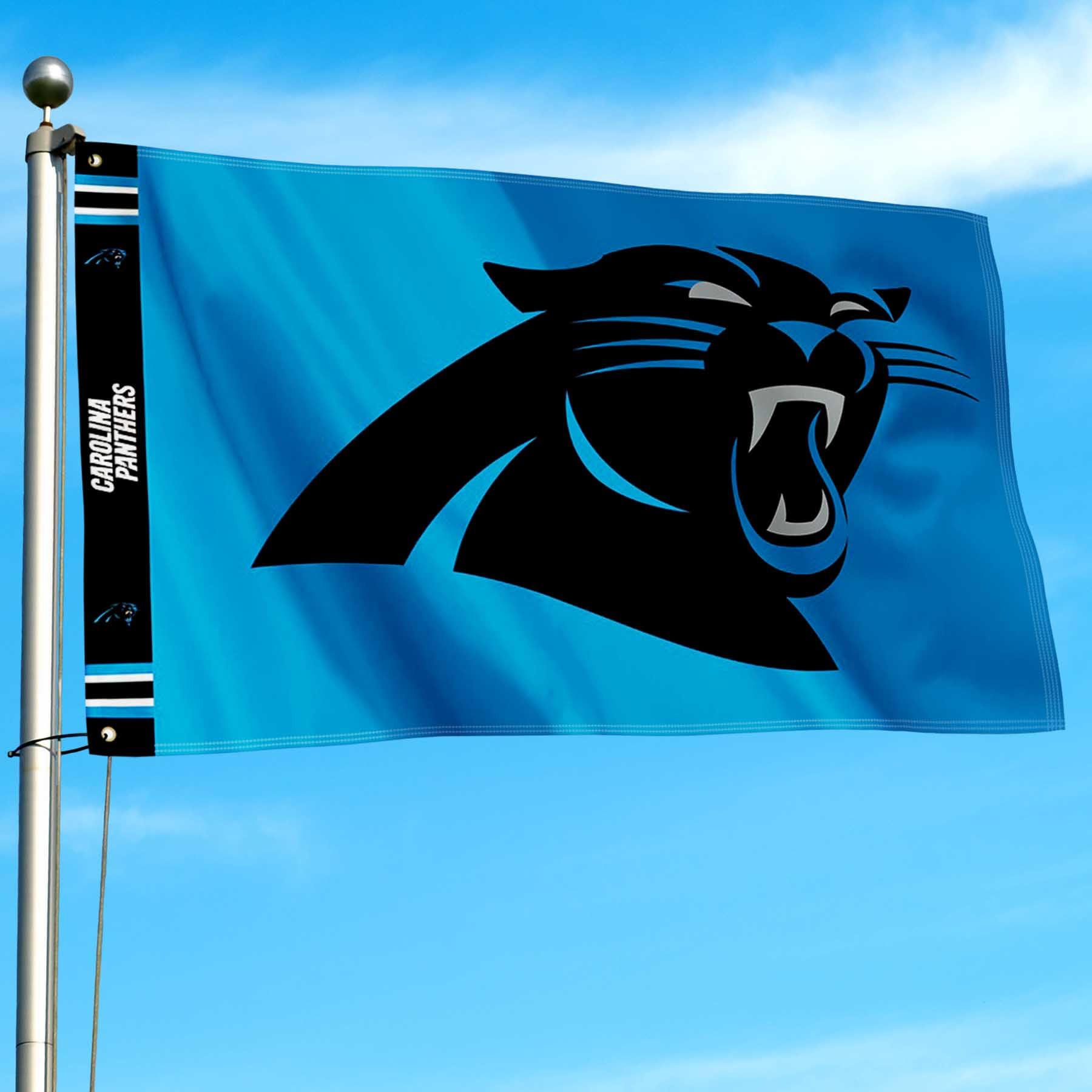 WinCraft Carolina Panthers Printed Header 3x5 Foot Banner Flag - Sports Collectibles, Sports Memorabilia, Sports Fan Shop, Sports Gifts