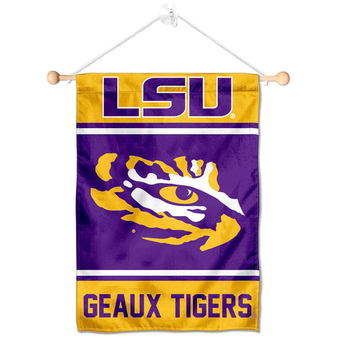 College Flags & Banners Co. Louisiana State LSU Tigers Window Wall Banner Hanging Flag with Suction Cup - Sports Collectibles, Sports Memorabilia, Sports Fan Shop, Sports Gifts