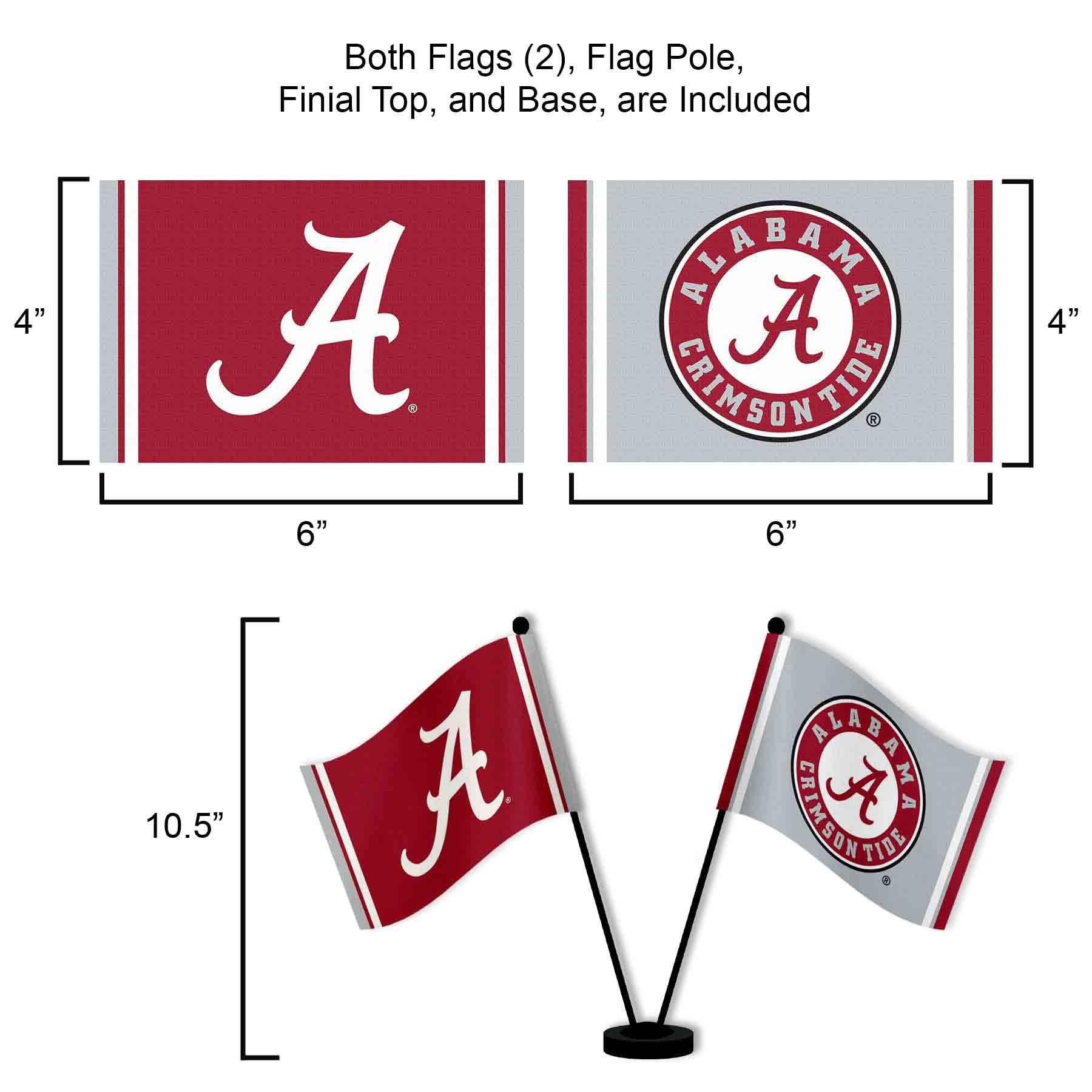 WinCraft Alabama Crimson Tide Desk and Table Top Flags - Sports Collectibles, Sports Memorabilia, Sports Fan Shop, Sports Gifts