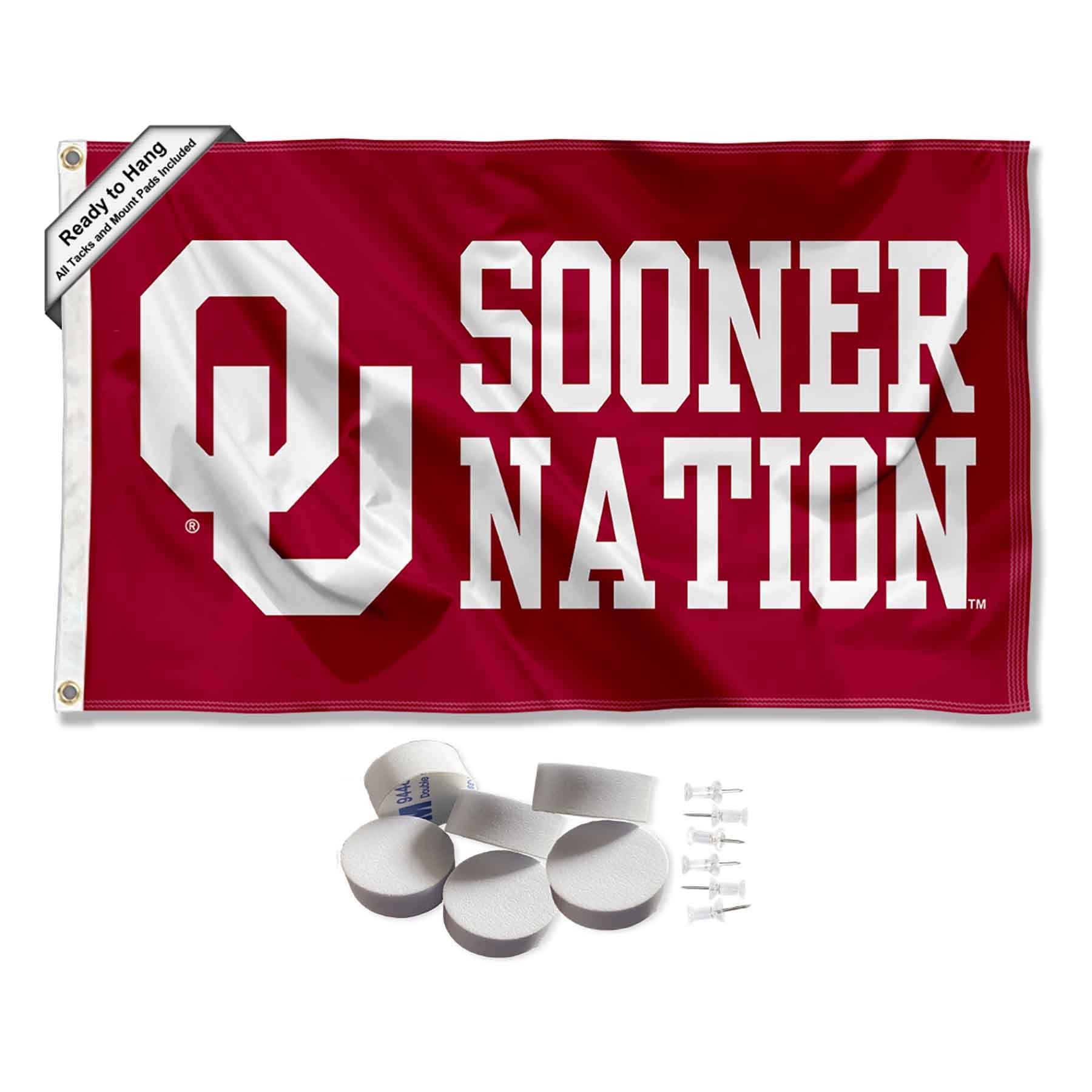 College Flags & Banners Co. Oklahoma Sooners Sooner Nation Banner and Tapestry Wall Tack Pads - Sports Collectibles, Sports Memorabilia, Sports Fan Shop, Sports Gifts