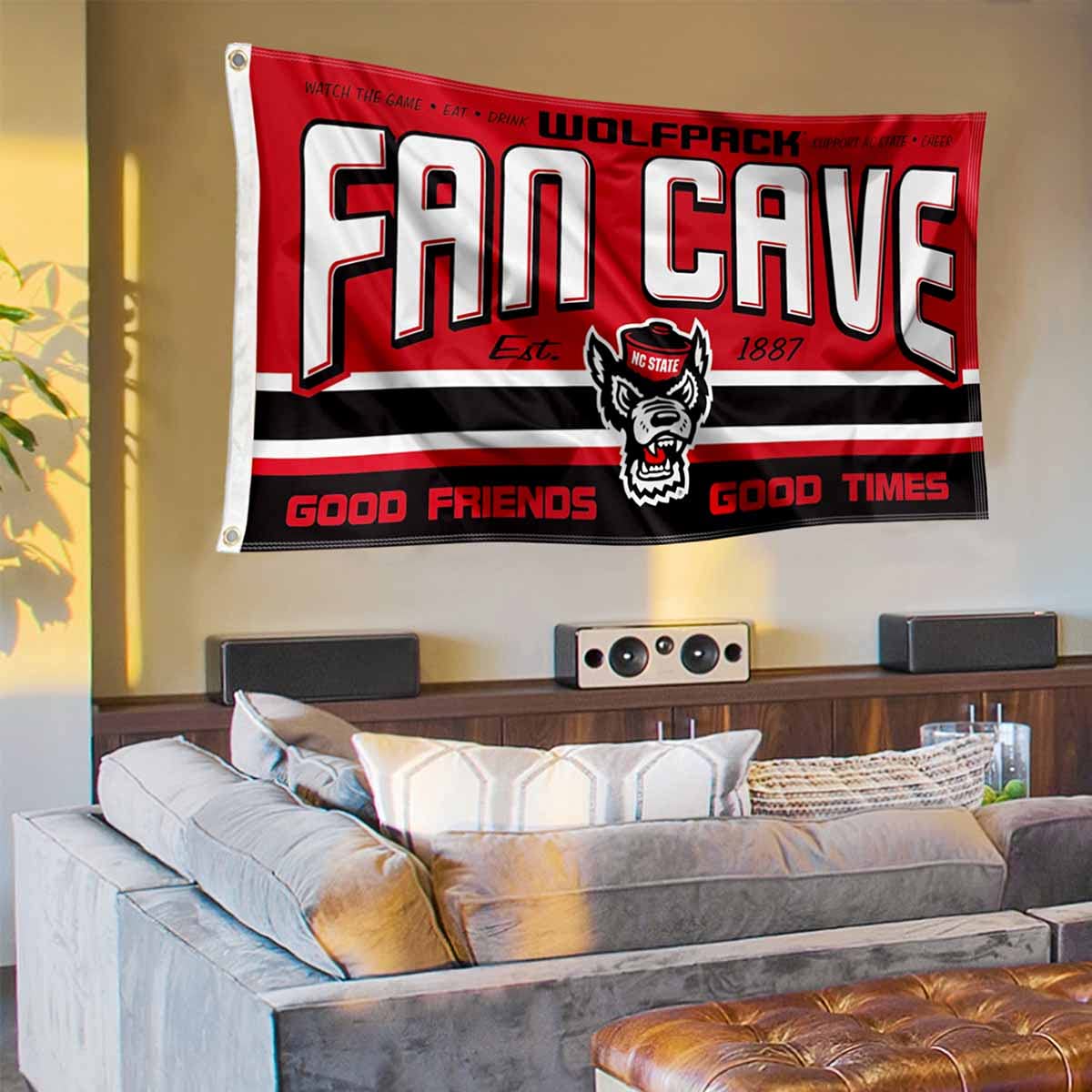 North Carolina State Wolfpack Fan Man Cave Banner Flag - Sports Collectibles, Sports Memorabilia, Sports Fan Shop, Sports Gifts
