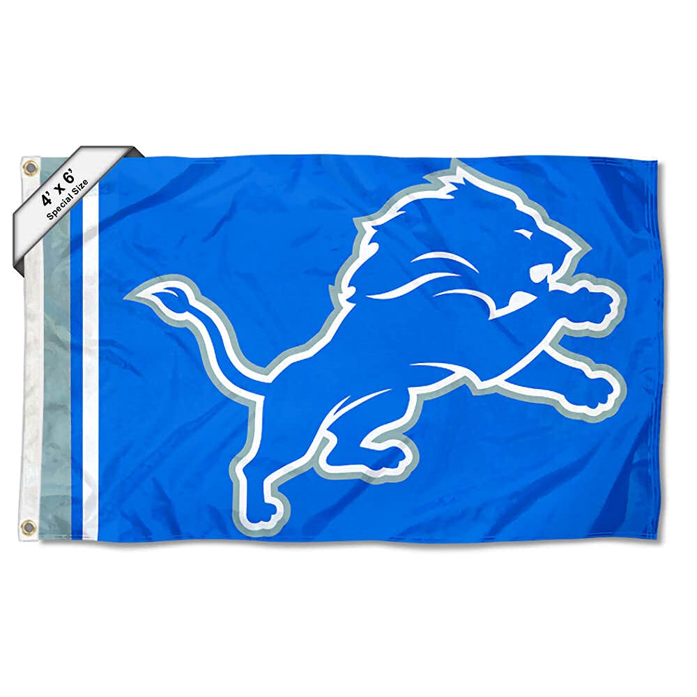 WinCraft Detroit Lions 4x6 Foot Large Outdoor Pole Flag - Sports Collectibles, Sports Memorabilia, Sports Fan Shop, Sports Gifts