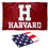 College Flags & Banners Co. Harvard Crimson Athletic Logo and USA 3x5 Flag Set - Sports Collectibles, Sports Memorabilia, Sports Fan Shop, Sports Gifts