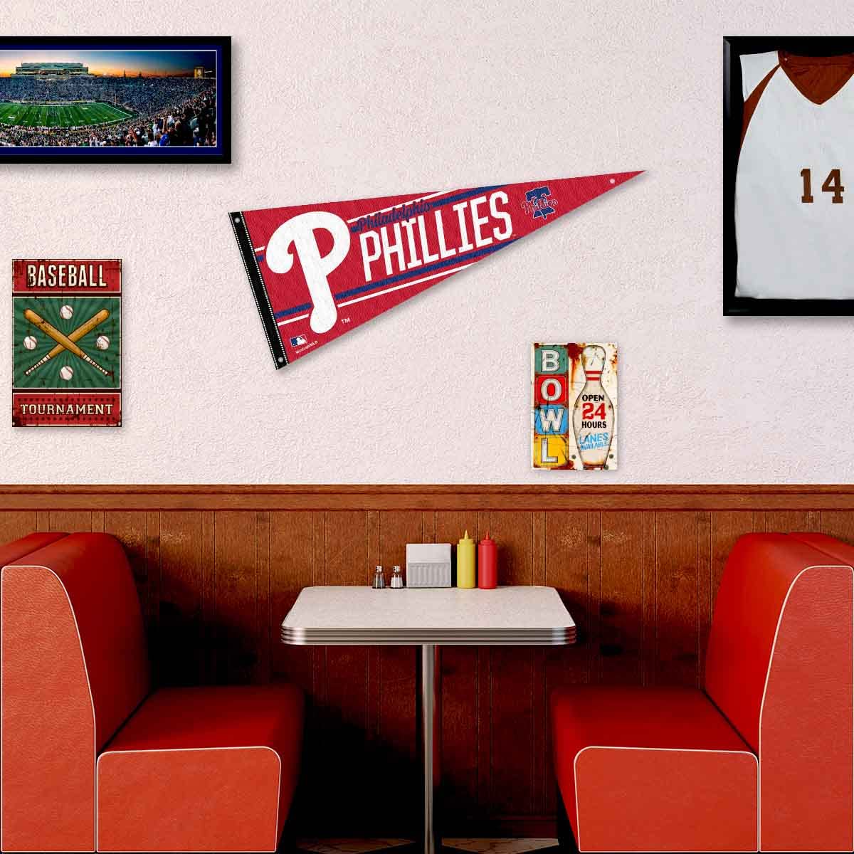 Philadelphia Phillies Pennant Banner and Wall Tack Pads - Sports Collectibles, Sports Memorabilia, Sports Fan Shop, Sports Gifts