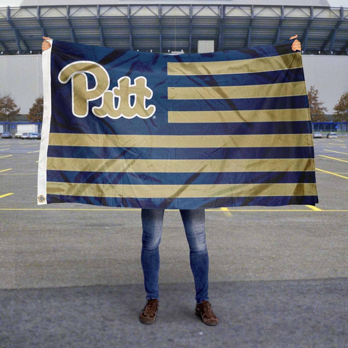College Flags & Banners Co. Pittsburgh Panthers Stars and Stripes Nation Flag - Sports Collectibles, Sports Memorabilia, Sports Fan Shop, Sports Gifts
