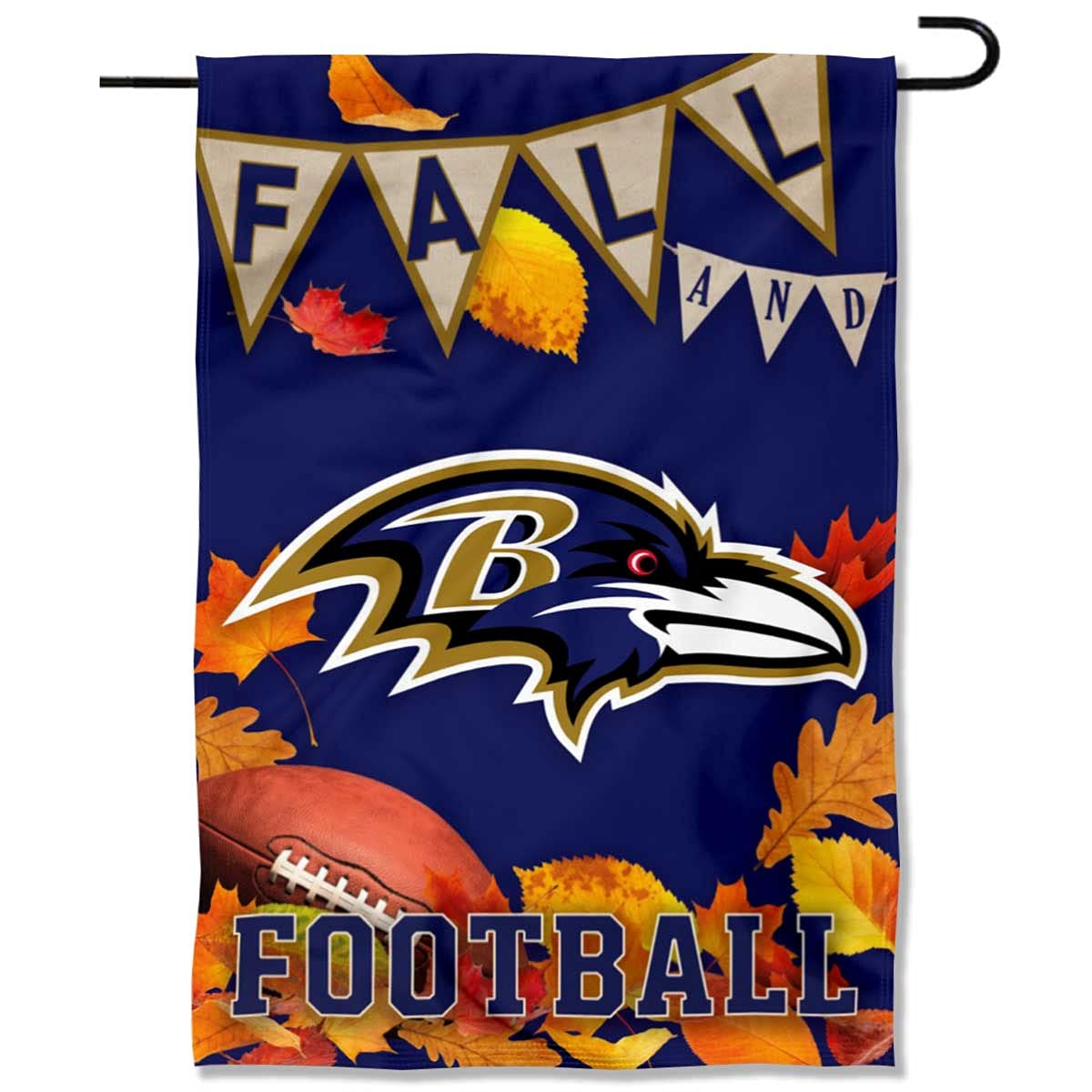 WinCraft Baltimore Ravens Fall Leaves Decorative Football Garden Flag Double Sided Banner - Sports Collectibles, Sports Memorabilia, Sports Fan Shop, Sports Gifts