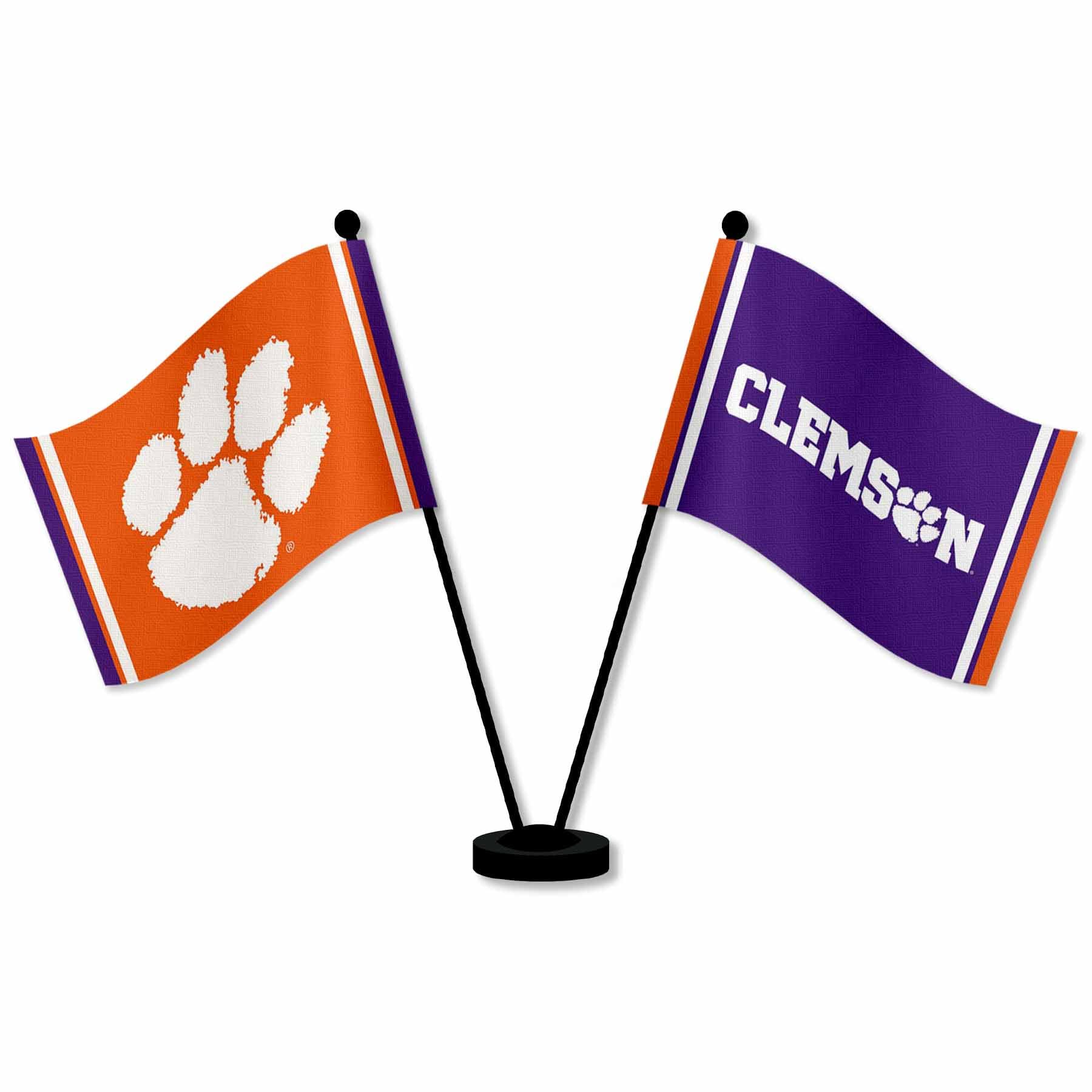 WinCraft Clemson Tigers Desk and Table Top Flags - Sports Collectibles, Sports Memorabilia, Sports Fan Shop, Sports Gifts