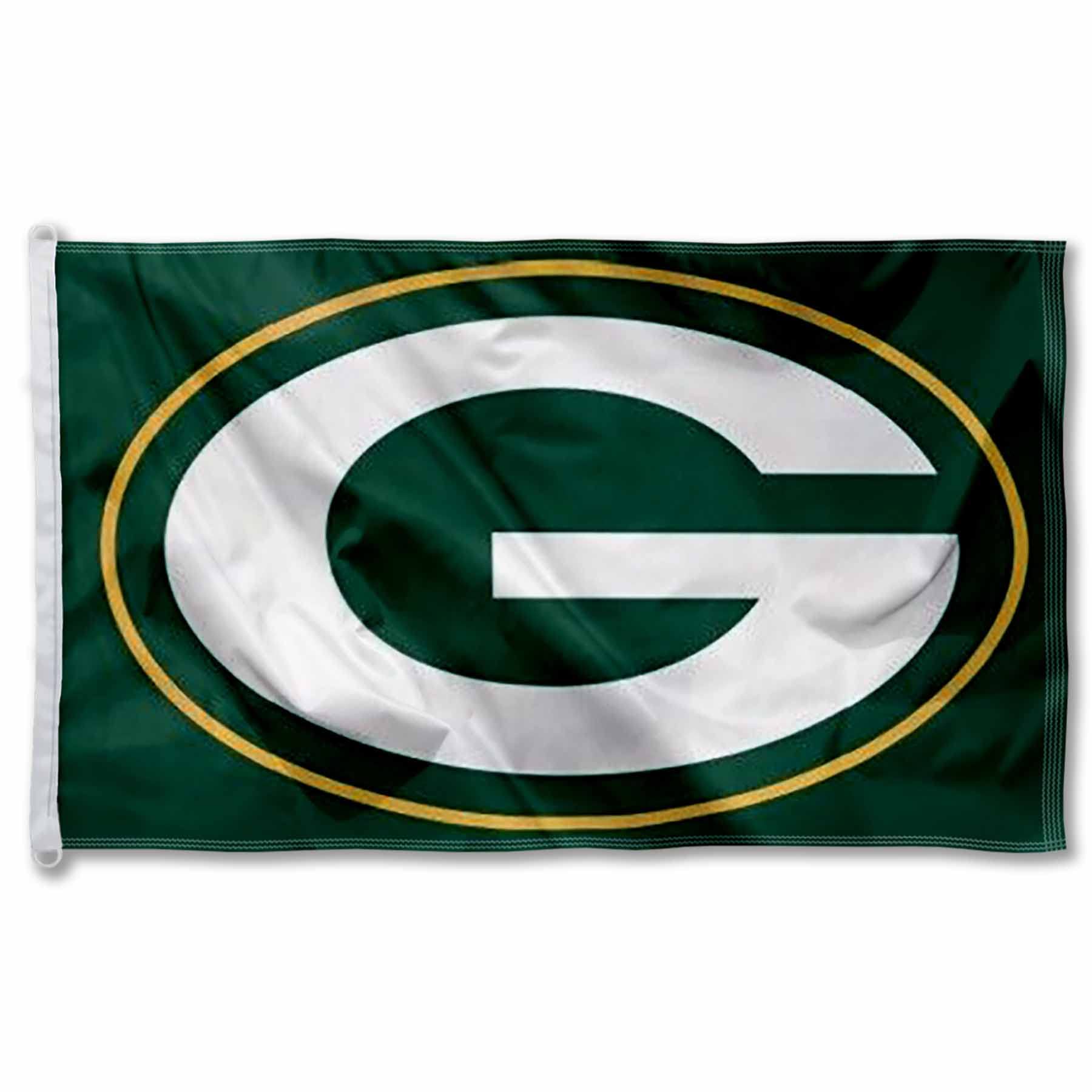 WinCraft Green Bay Packers Logo Flag Outdoor Indoor 3x5 Foot Banner - Sports Collectibles, Sports Memorabilia, Sports Fan Shop, Sports Gifts