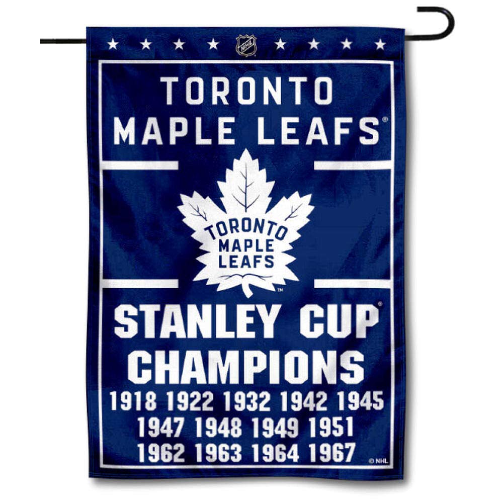 WinCraft Toronto Maple Leafs 13 Time Stanley Cup Champions Double Sided Garden Flag - Sports Collectibles, Sports Memorabilia, Sports Fan Shop, Sports Gifts