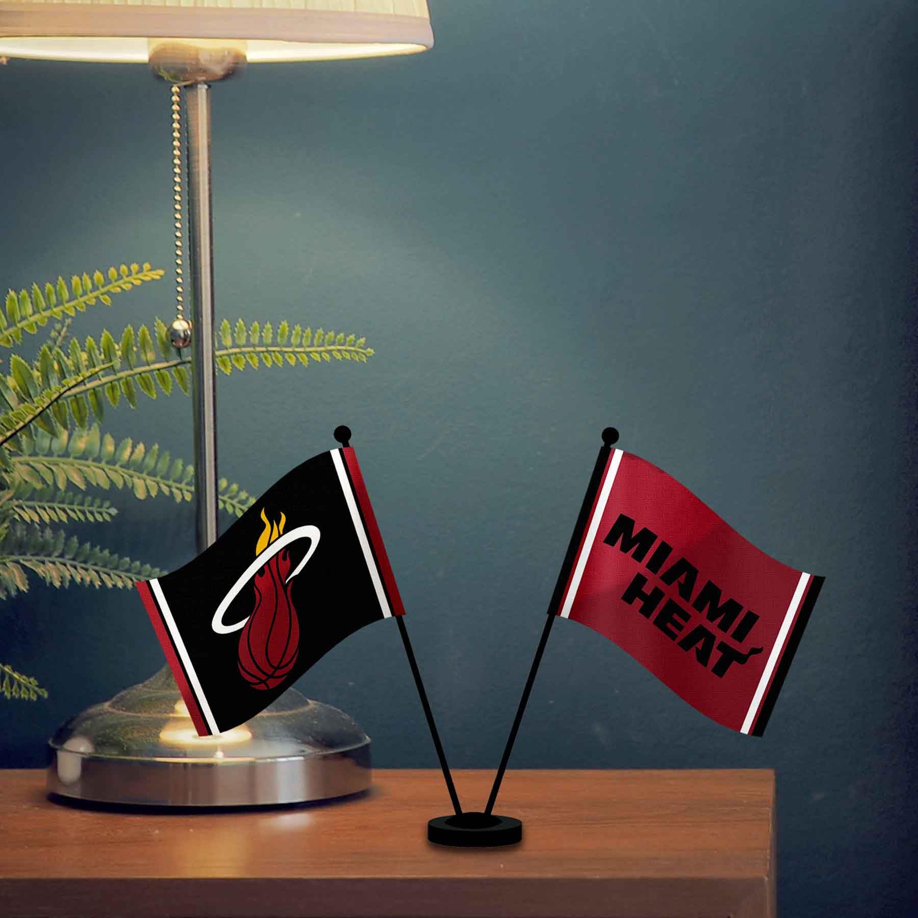 WinCraft Miami Heat Desk and Table Top Flags - Sports Collectibles, Sports Memorabilia, Sports Fan Shop, Sports Gifts