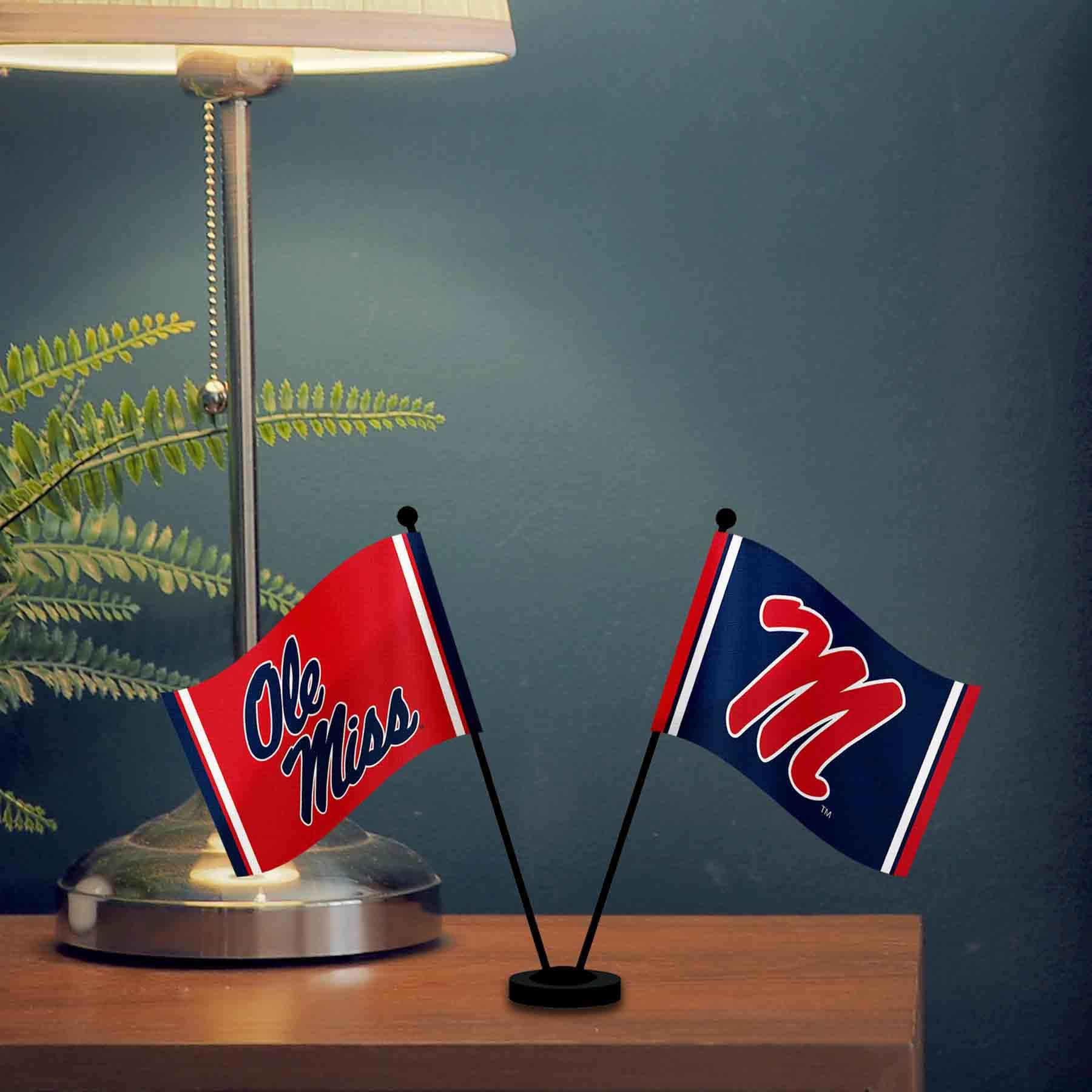 WinCraft Ole Miss Desk and Table Top Flags - Sports Collectibles, Sports Memorabilia, Sports Fan Shop, Sports Gifts