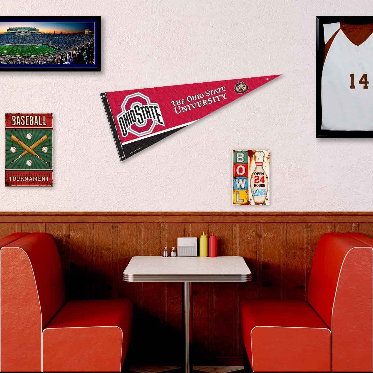 College Flags & Banners Co. Ohio State Buckeyes Pennant Flag and Wall Tack Mount Pads - Sports Collectibles, Sports Memorabilia, Sports Fan Shop, Sports Gifts