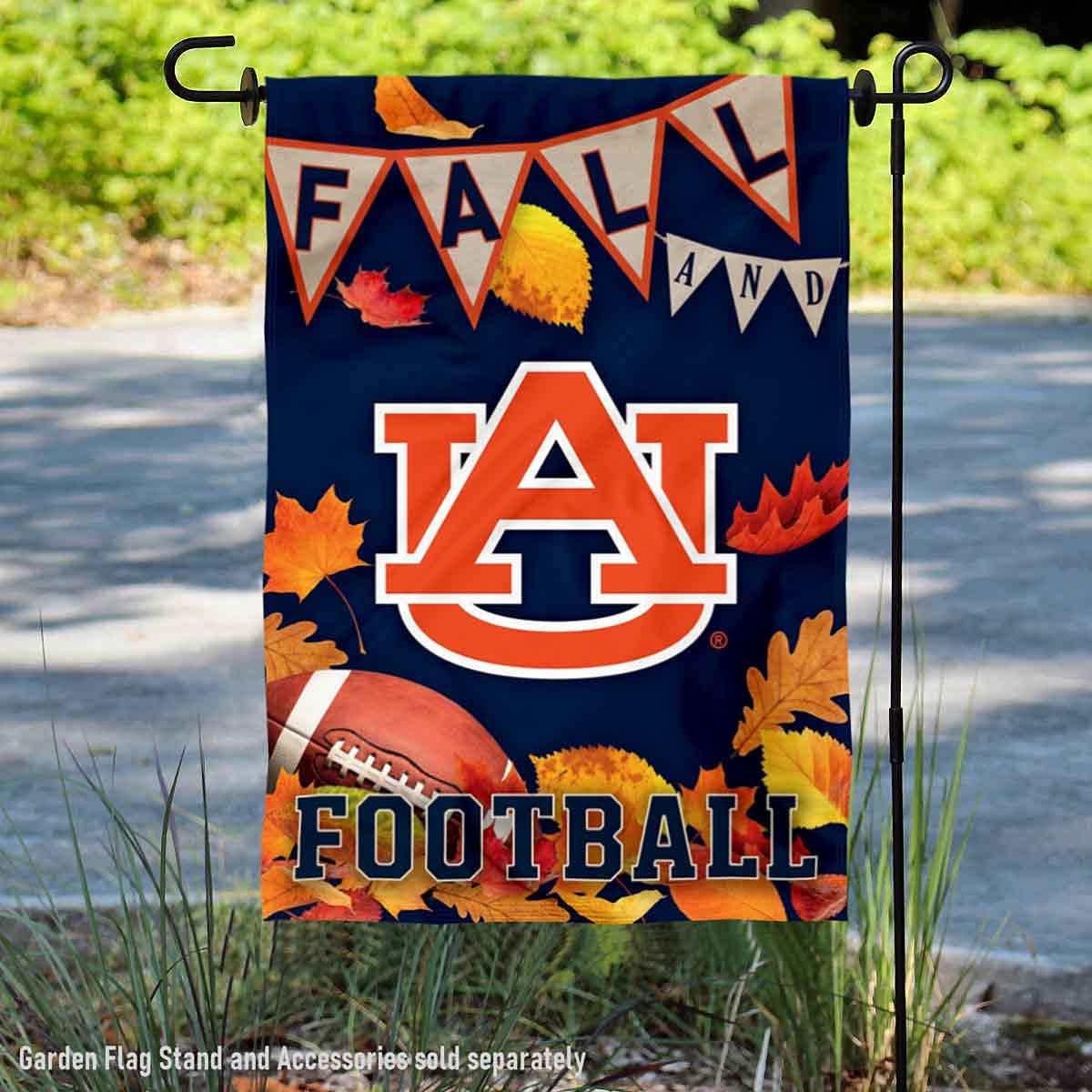 College Flags & Banners Co. Auburn Fall Leaves Football Season Garden Yard Flag - Sports Collectibles, Sports Memorabilia, Sports Fan Shop, Sports Gifts