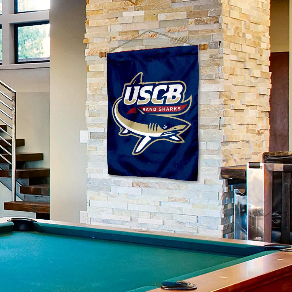 College Flags & Banners Co. USCB Sand Sharks House Flag and Wood Banner Pole Set - Sports Collectibles, Sports Memorabilia, Sports Fan Shop, Sports Gifts