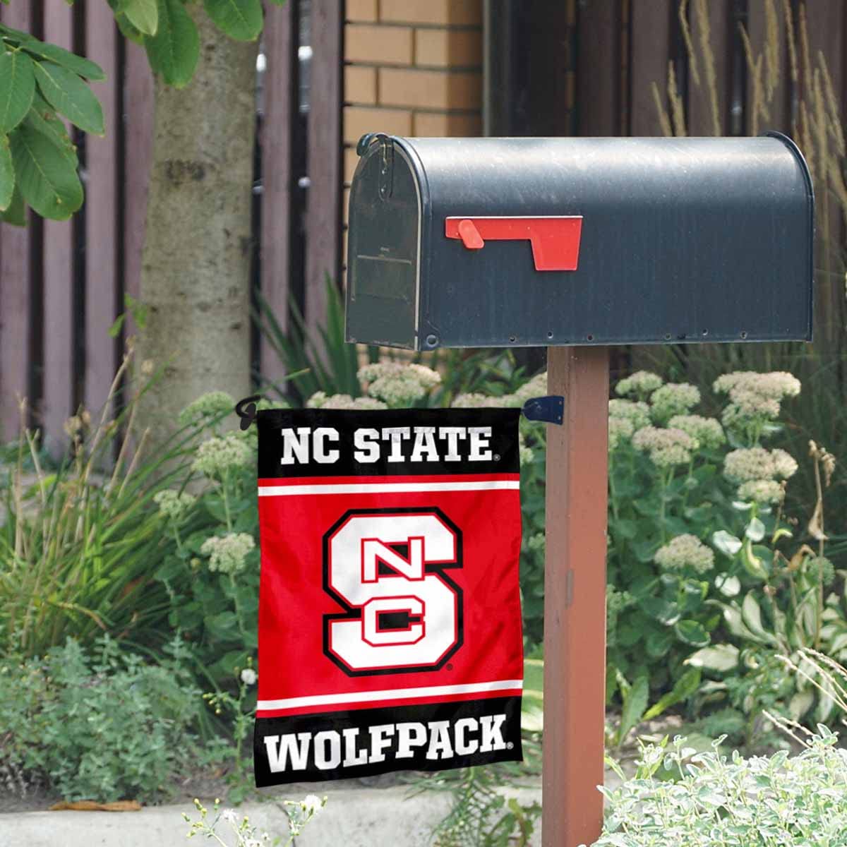 NC State Wolfpack Garden Flag and Mailbox Post Pole Mount Holder Set - Sports Collectibles, Sports Memorabilia, Sports Fan Shop, Sports Gifts