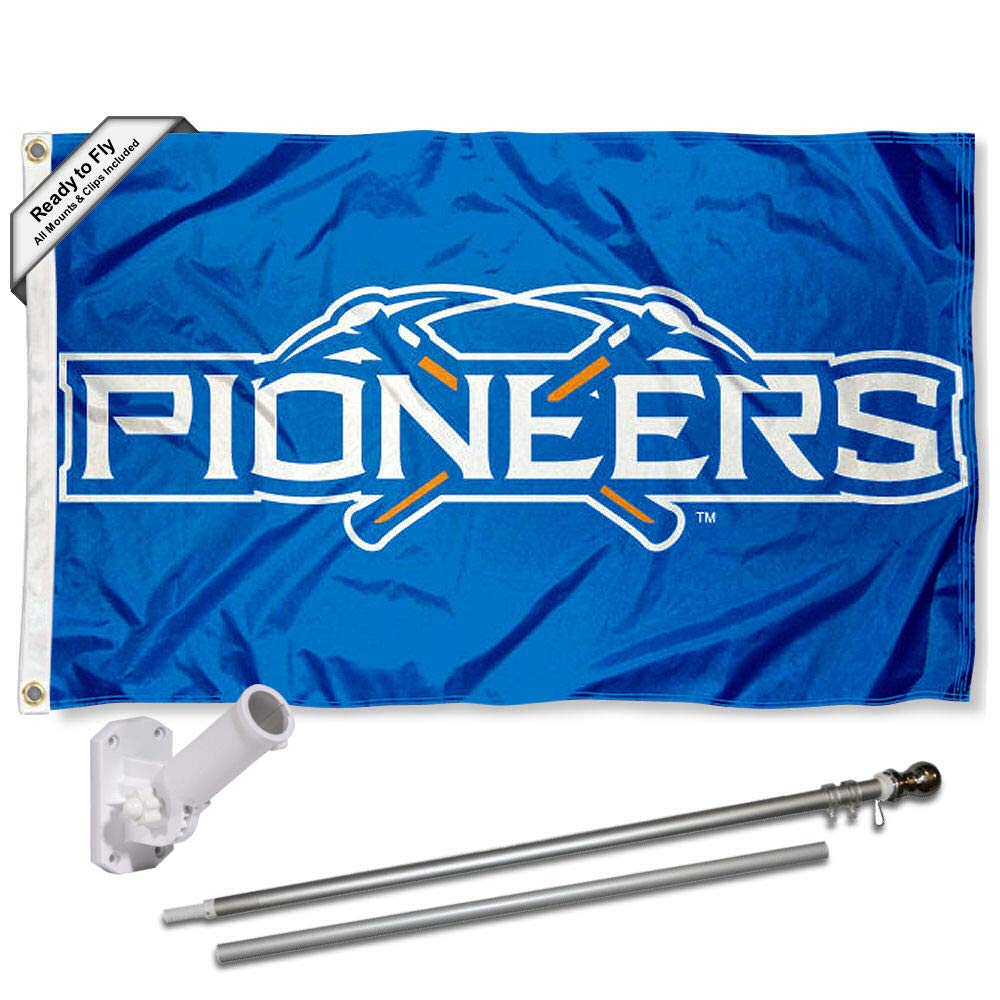College Flags & Banners Co. Wisconsin Platteville Pioneers Flag and Pole Bracket Mount Bundle - Sports Collectibles, Sports Memorabilia, Sports Fan Shop, Sports Gifts