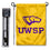 College Flags & Banners Co. UW Stevens Point Pointers Logo Garden Flag and USA Flag Stand Pole Holder Set - Sports Collectibles, Sports Memorabilia, Sports Fan Shop, Sports Gifts