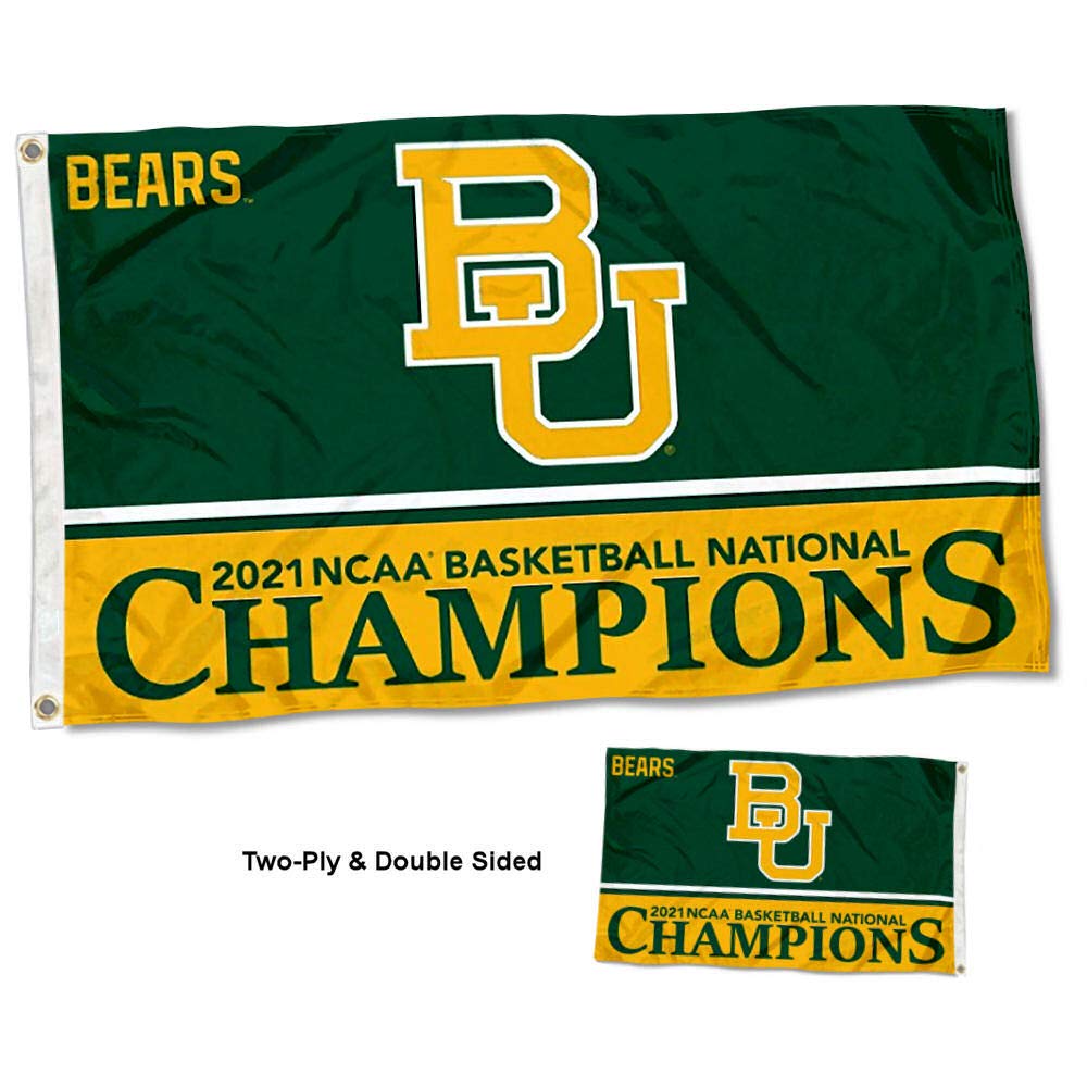 College Flags & Banners Co. Baylor BU Bears 2021 Mens Basketball National Champions Double Sided Flag - Sports Collectibles, Sports Memorabilia, Sports Fan Shop, Sports Gifts