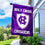 College Flags & Banners Co. Holy Cross Crusaders Shield House Flag with Pole Set - Sports Collectibles, Sports Memorabilia, Sports Fan Shop, Sports Gifts