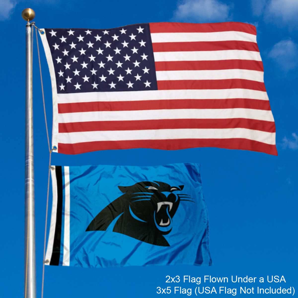 WinCraft Carolina Panthers 2x3 Feet Flag - Sports Collectibles, Sports Memorabilia, Sports Fan Shop, Sports Gifts