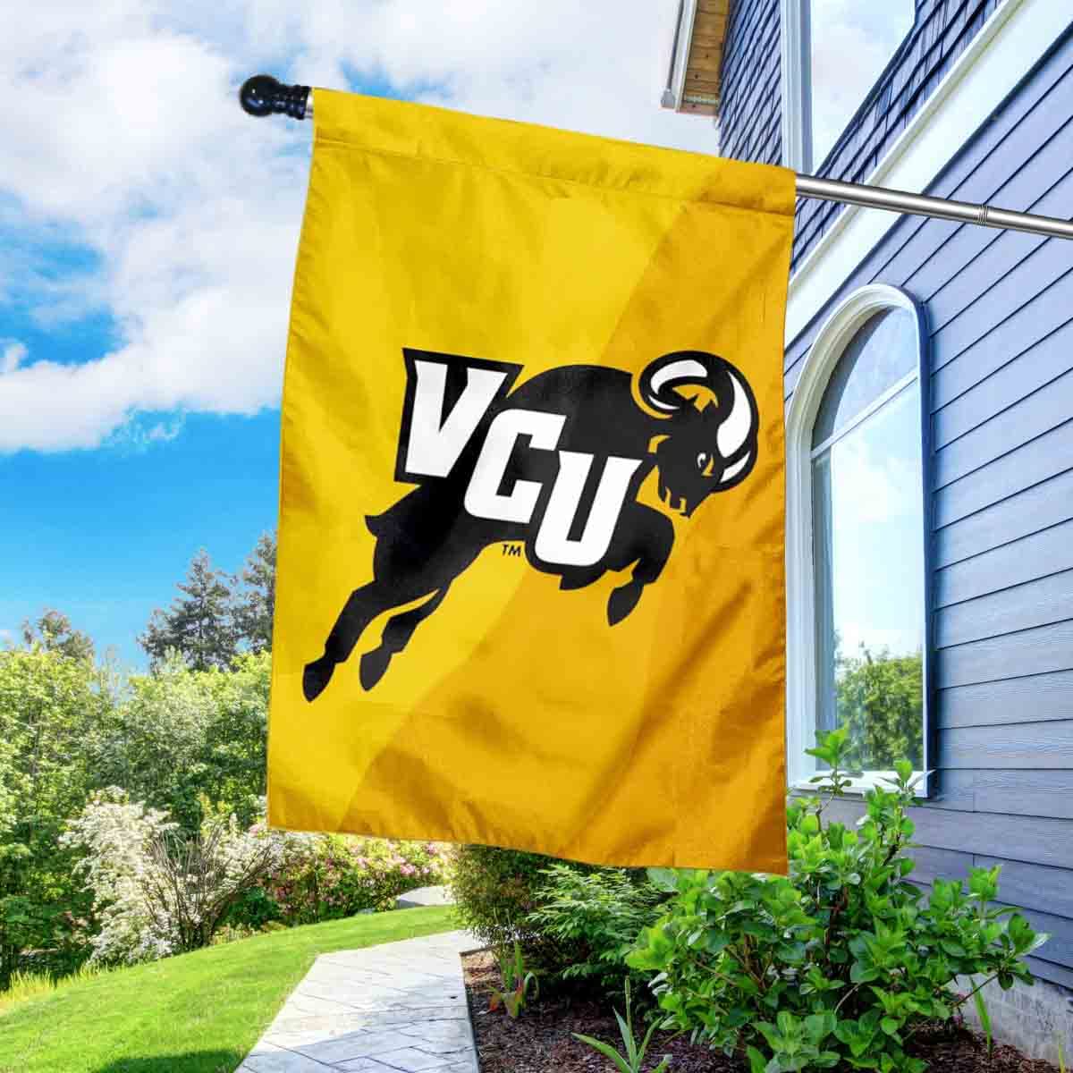 College Flags & Banners Co. VCU Jumping Ram Logo Banner Flag with Pole Set - Sports Collectibles, Sports Memorabilia, Sports Fan Shop, Sports Gifts