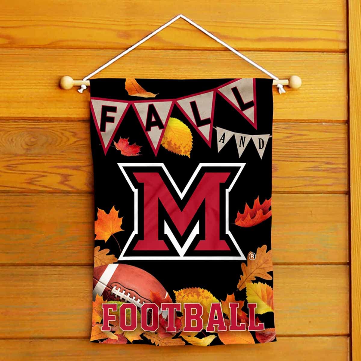College Flags & Banners Co. Miami Redhawks Fall Leaves Football Season Garden Yard Flag - Sports Collectibles, Sports Memorabilia, Sports Fan Shop, Sports Gifts