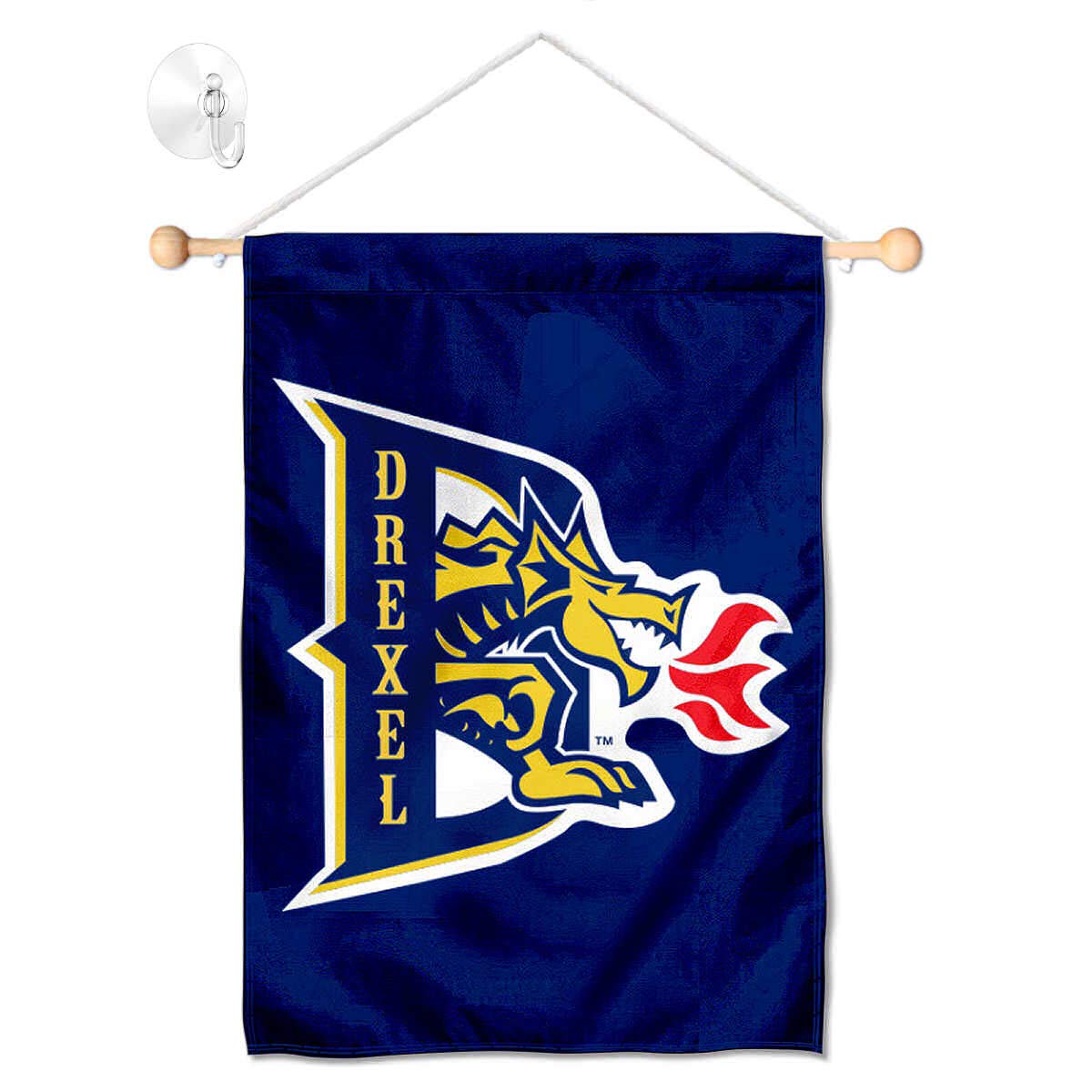College Flags & Banners Co. Drexel Dragons Banner for Windows Doors and Walls - Sports Collectibles, Sports Memorabilia, Sports Fan Shop, Sports Gifts