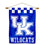 College Flags & Banners Co. Kentucky UK Wildcats Checkerboard House Flag and Wood Banner Pole Set - Sports Collectibles, Sports Memorabilia, Sports Fan Shop, Sports Gifts