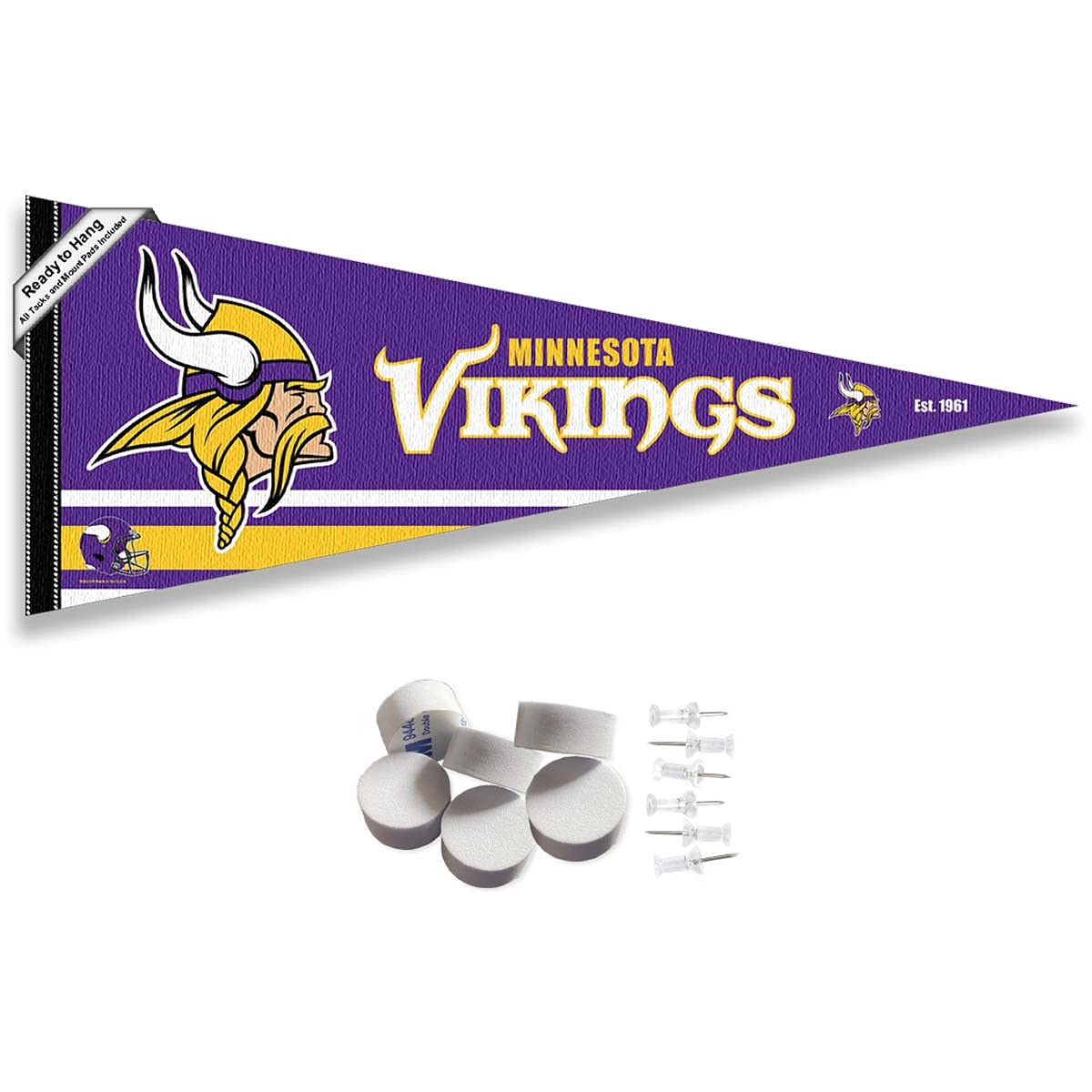 Minnesota Vikings Pennant Banner and Wall Tack Pads - Sports Collectibles, Sports Memorabilia, Sports Fan Shop, Sports Gifts