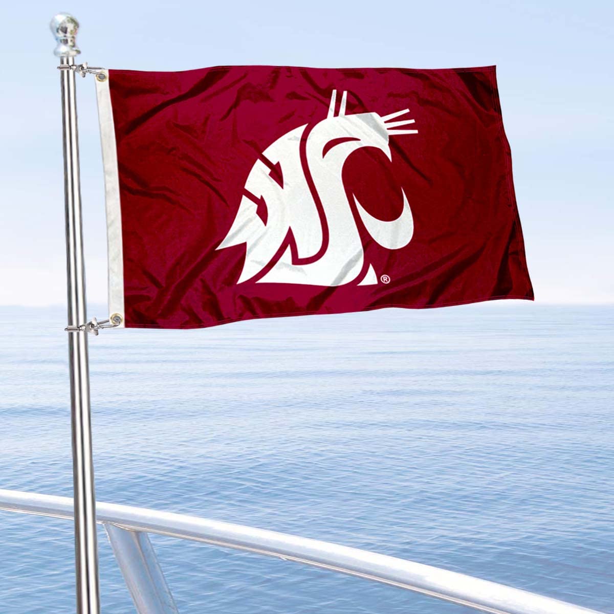College Flags & Banners Co. Washington State University Golf Cart and Boat Flag - Sports Collectibles, Sports Memorabilia, Sports Fan Shop, Sports Gifts