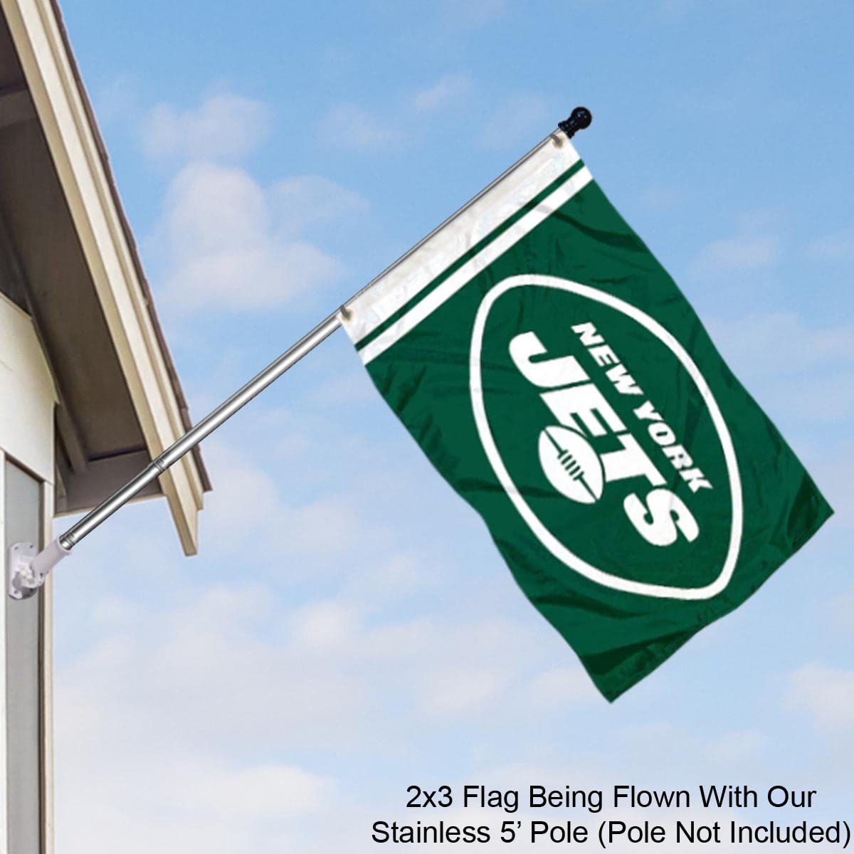 New York Jets Wordmark 2x3 Foot Small Flag - Sports Collectibles, Sports Memorabilia, Sports Fan Shop, Sports Gifts