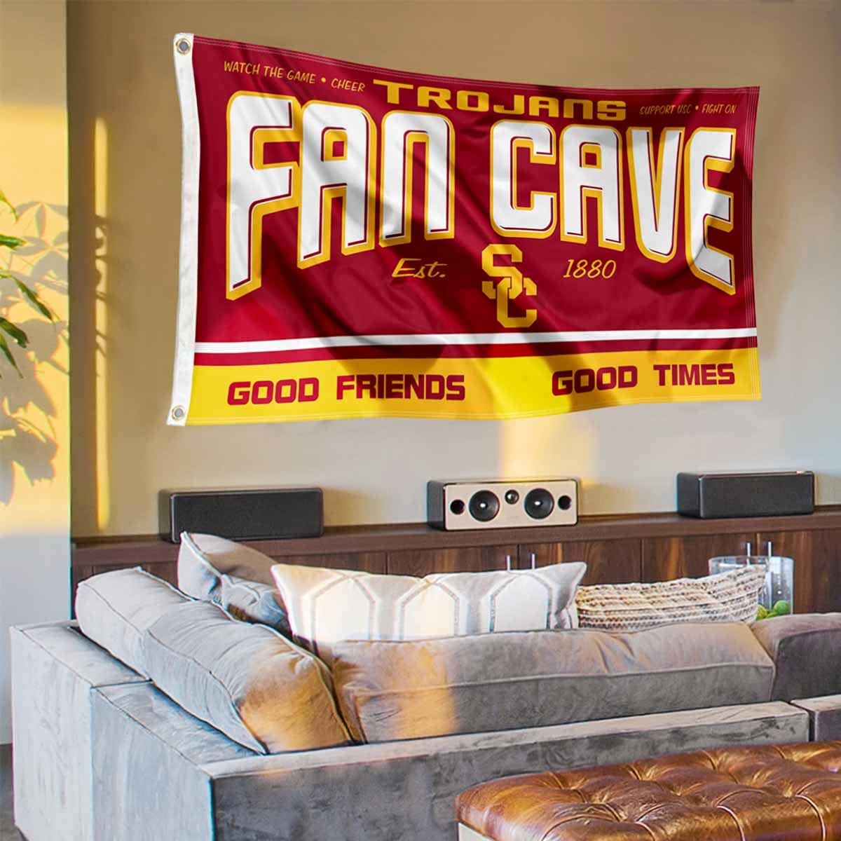 USC Trojans Fan Man Cave Banner Flag - Sports Collectibles, Sports Memorabilia, Sports Fan Shop, Sports Gifts