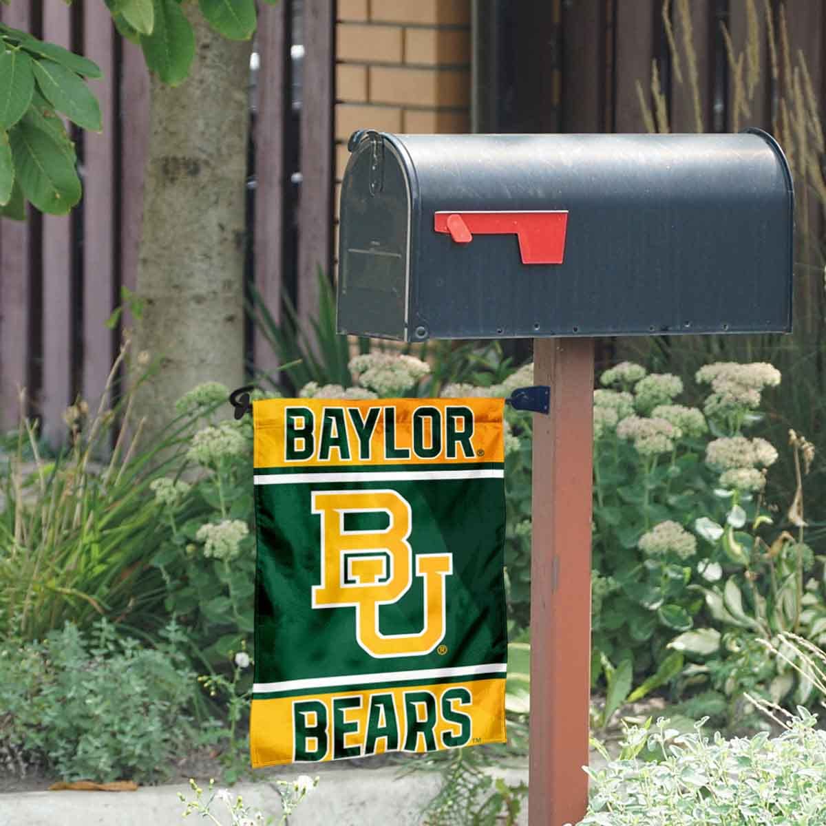 College Flags & Banners Co. Baylor Bears Garden Flag and Mailbox Post Pole Mount Holder Set - Sports Collectibles, Sports Memorabilia, Sports Fan Shop, Sports Gifts