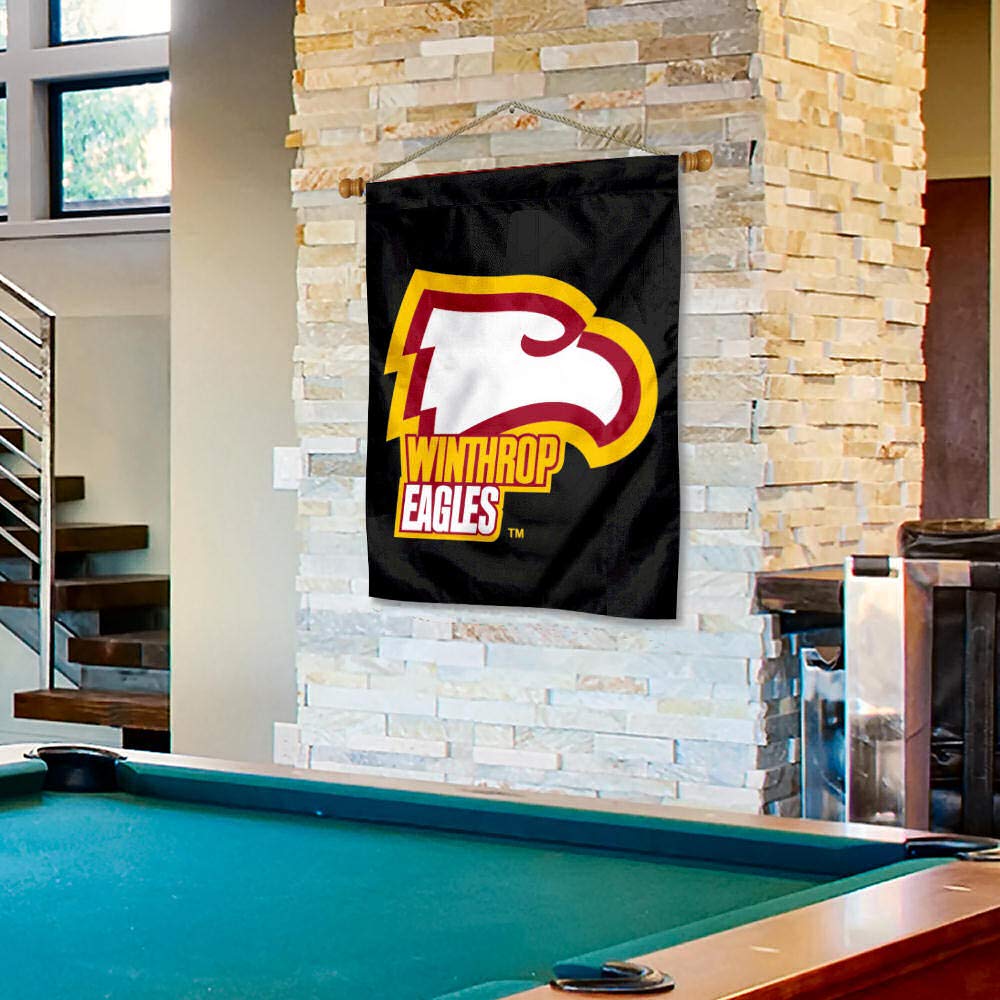 Winthrop Eagles House Flag and Wood Banner Pole Set - Sports Collectibles, Sports Memorabilia, Sports Fan Shop, Sports Gifts