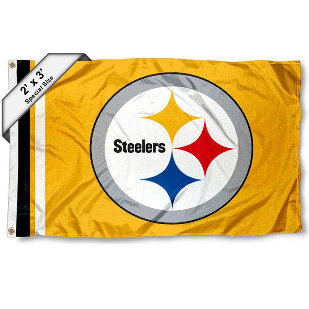WinCraft Pittsburgh Steelers 2x3 Feet Flag - Sports Collectibles, Sports Memorabilia, Sports Fan Shop, Sports Gifts