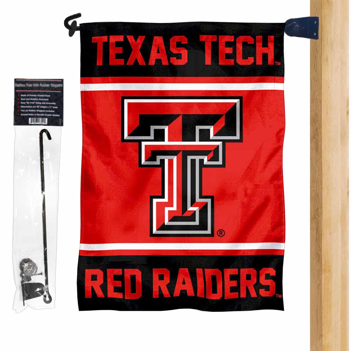 Texas Tech Red Raiders Garden Flag and Mailbox Post Pole Mount Holder Set - Sports Collectibles, Sports Memorabilia, Sports Fan Shop, Sports Gifts